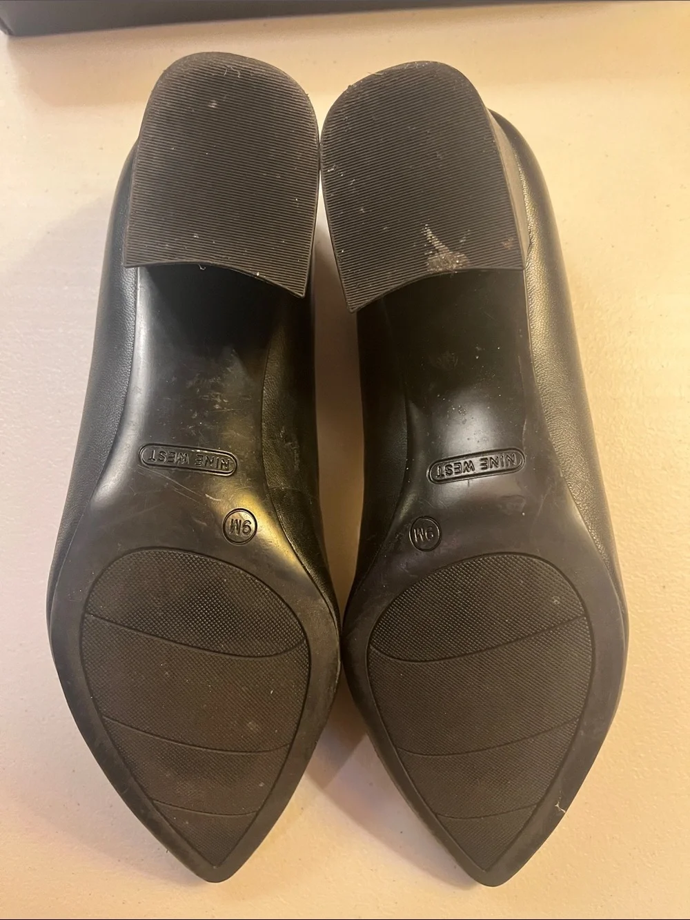 Nine West Black Pointed Block Heel Pumps